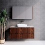 Bali Brown oak fluted wall hung vanity 1200 Cabinet Only