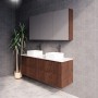 Bali Brown oak fluted wall hung vanity 1500 Cabinet Only