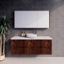 Bali Brown oak fluted wall hung vanity 1500 Cabinet Only