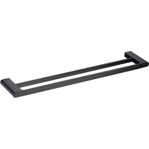 Cora Matte Black 600 Double Towel Rail