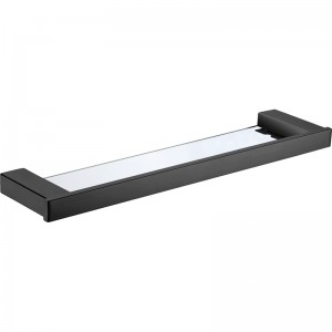 Rosa Matte Black Glass Shelf