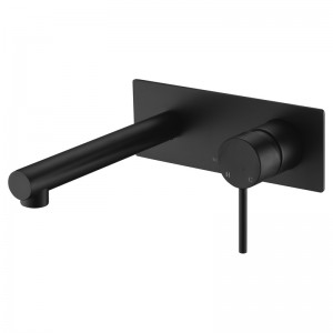 Ikon Hali Matte Black Wall Basin Or Bath Mixer With Spout HYB88-601MB