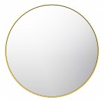 Otus Round Hanging Brushed Gold Framed Mirror 700