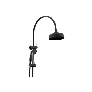 Eternal Gooseneck Twin Shower Set Matte Black