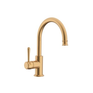 Eternal Gooseneck Basin Mixer Brushed Brass