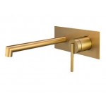 Caddence Series Brushed Yellow Gold Wall Mixer with Spout