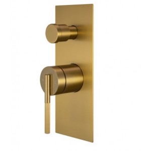 Caddence Series Brushed Yellow Gold Wall Mixer with Diverter