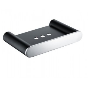 Esperia Matte Black & Chrome Soap Dish