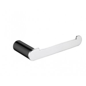 Esperia Matte Black & Chrome Toilet Roll Holder