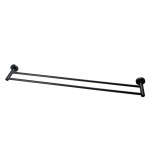 Pentro Matte Black Double Towel Rail 790mm