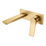 Rushy Brushed Gold Wall Mixer with Spout 