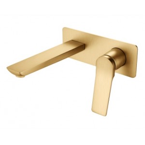 Rushy Brushed Gold Wall Mixer with Spout 