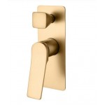 Rushy Brushed Gold Wall Mixer With Diverter