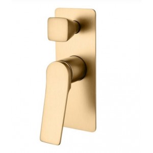 Rushy Brushed Gold Wall Mixer With Diverter