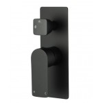 Vog Matte Black Shower / Bath Wall Mixer with Diverter Wall Mounted