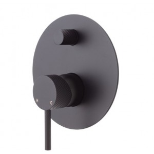 Axle Wall Diverter Mixer, Matte Black, Large Round Plate