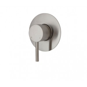 Axle Wall Mixer, Brushed Nickel, Large Round Plate