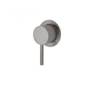 Axle Wall Mixer, Brushed Nickel, Small Round Plate