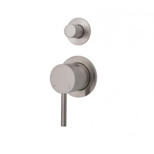 Axle Wall Diverter Mixer, Brushed Nickel, Small Round Plates