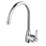 Eleanor Gooseneck Sink Mixer Chrome With White Ceramic Handle