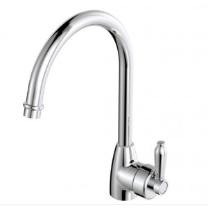 Eleanor Gooseneck Sink Mixer Chrome With Chrome Handle