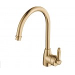 Eleanor Gooseneck Sink Mixer, Urban Brass With Urban Brass Handle