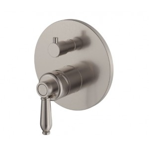 Eleanor Wall Diverter Mixer Brushed Nickel With Brushed Nickel Handle