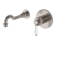 Eleanor Brushed Nickel With White Ceramic Handle