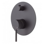 Otus Matte Black Wall Mixer With Diverter