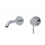 Kaya Wall Basin/Bath Mixer Set, Round Plates, 160mm Outlet