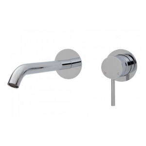 Kaya Wall Basin/Bath Mixer Set, Round Plates, 200mm Outlet