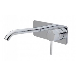 Kaya Wall Basin/Bath Mixer Set, Square Plate, 160mm Outlet