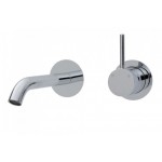 Kaya Up Wall Basin/Bath Mixer Set, Round Plates, 160mm Outlet