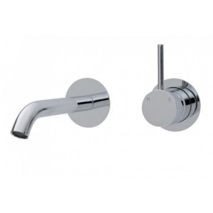 Kaya Up Wall Basin/Bath Mixer Set, Round Plates, 160mm Outlet