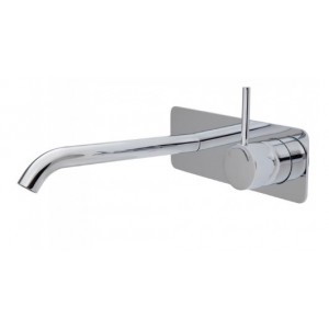 Kaya Up Wall Basin/Bath Mixer Set, Square Plate, 200mm Outlet