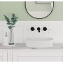 Lillian Lever Basin/Bath Wall Set Matte Black With White Ceramic Handle