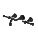 Lillian Lever Basin/Bath Wall Set Matte Black With Matte Black Handle