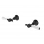 Lillian Lever Basin/Bath Wall Set Matte Black With White Ceramic Handle