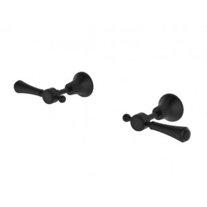 Lillian Lever Wall Top Assemblies Matte Black With Matte Black Handle