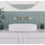 Lillian Lever Basin/Bath Wall Set Urban Brass With White Ceramic Handle