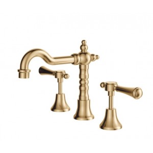 Lillian Lever Basin Set Urban Brass With Urban Brass Handle