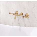 Lillian Lever Basin/Bath Wall Set Urban Brass With Urban Brass Handle