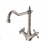 Lillian Shepherds Crook Sink Mixer Brushed Nickel