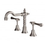 Lillian Lever Basin Set Brushed Nickel With Brushed Nickel Handle