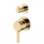 Sansa Wall Diverter Mixer, Small Round Plates, Urban Brass