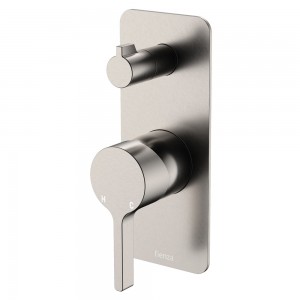 Sansa Wall Diverter Mixer, Rectangular Plate, Brushed Nickel