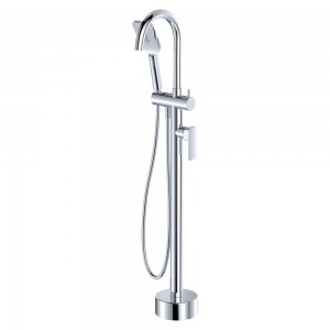 Tono Floor Mounted Bath Mixer With Hand Shower, Chrome