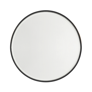 Black Framed Round Mirror 600