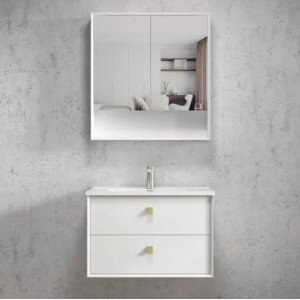 Boston Matte White Wall Hung Vanity 750 Cabinet Only