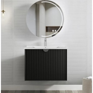 Marlo Wave Board Black Wall Hung Vanity 750 Cabinet Only